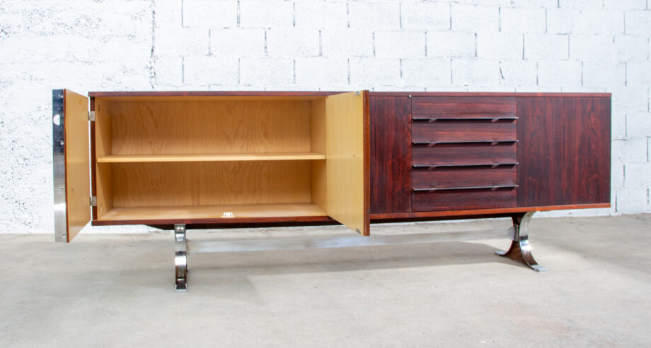 Enfilade René-Jean Caillette édition Charron en palissandre de Rio. Modèle "Sylvie"