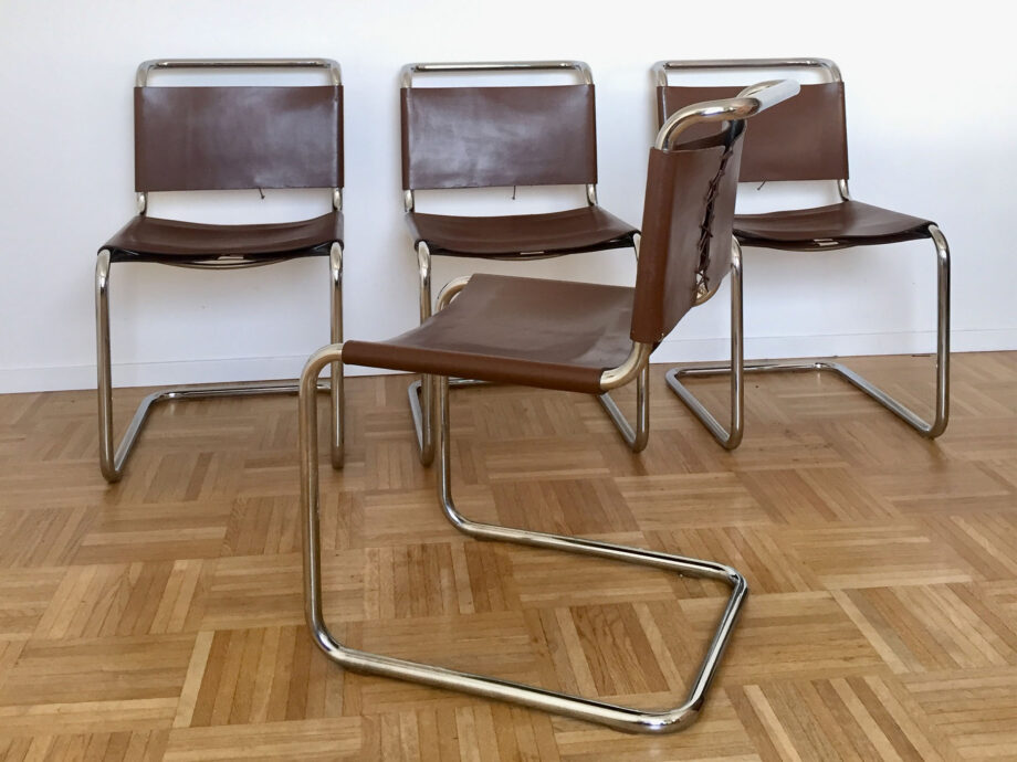 Chaises cuir Spoleto édition Knoll