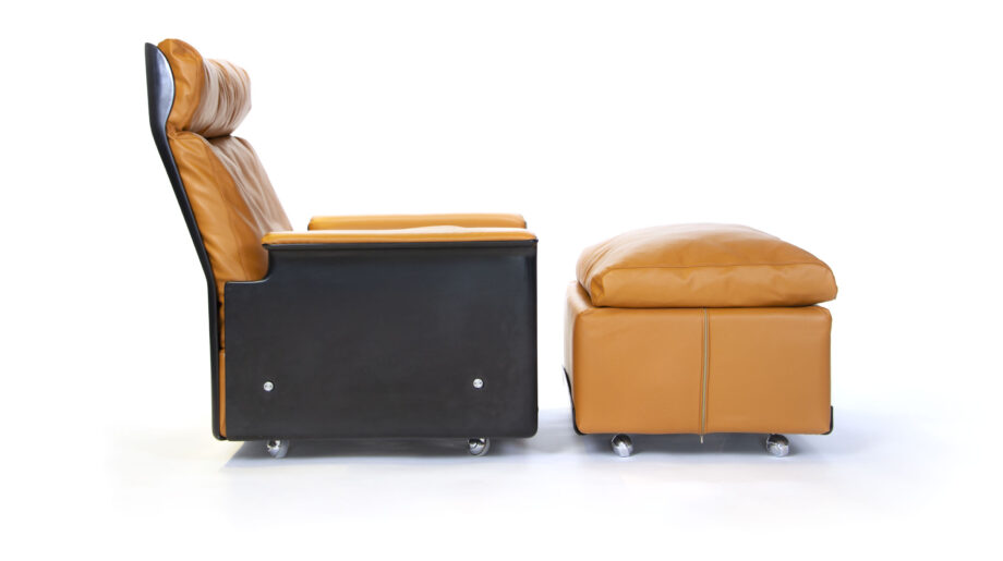Lounge chair Dieter Rams RZ 62 et son ottoman édition Vitsoe
