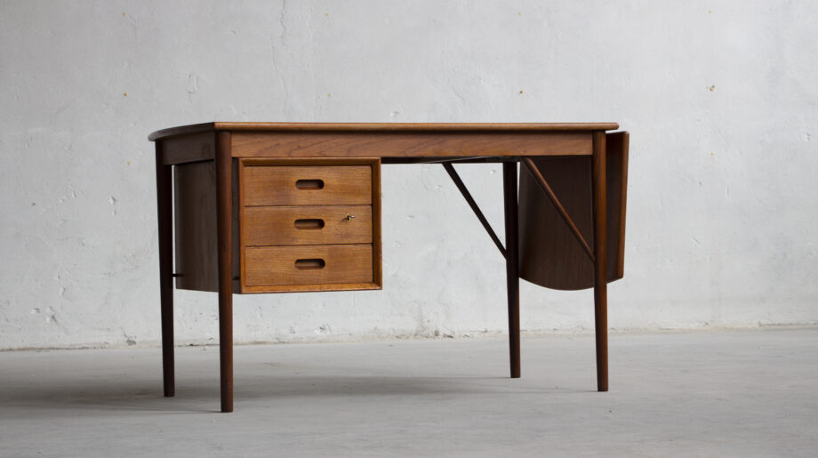bureau-vintage-arne-vodder-Erik- Buch-scandinave-teck-teak-danish-modern-desk-drop-leaf-double-deck-odense-maskinsnedkeri-11