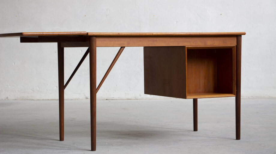 bureau-vintage-arne-vodder-Erik- Buch-scandinave-teck-teak-danish-modern-desk-drop-leaf-double-deck-odense-maskinsnedkeri-8