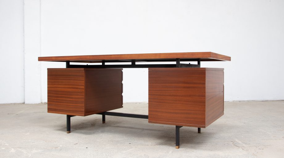 bureau-vintage-desk-pierre-guariche-arp-minivielle-acajou-executive-old-design-french