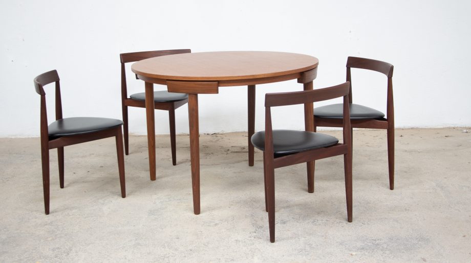 chaise-vintage-danoise-scandinave-roundette-hans-olsen-teck-frem-rojle-tripode-chair-danish-table-Ölddesign