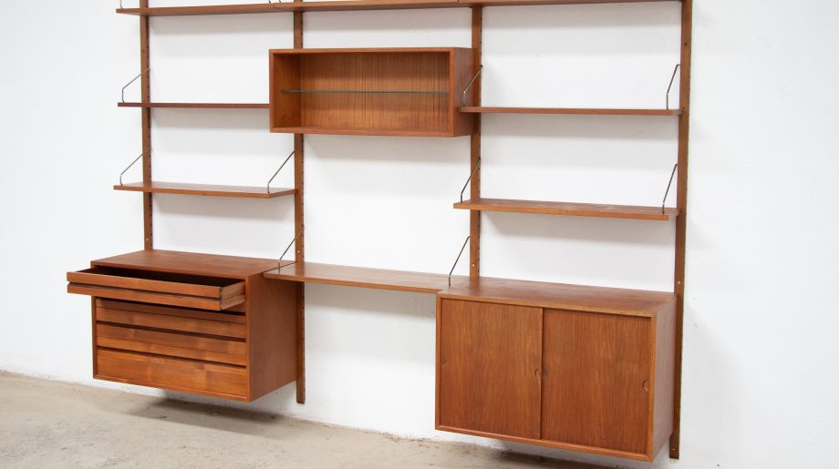 olddesign-bibliothèque-scandinave-vintage-poul-cadovius-Cado-royal-system-teck-danish-wall-unit