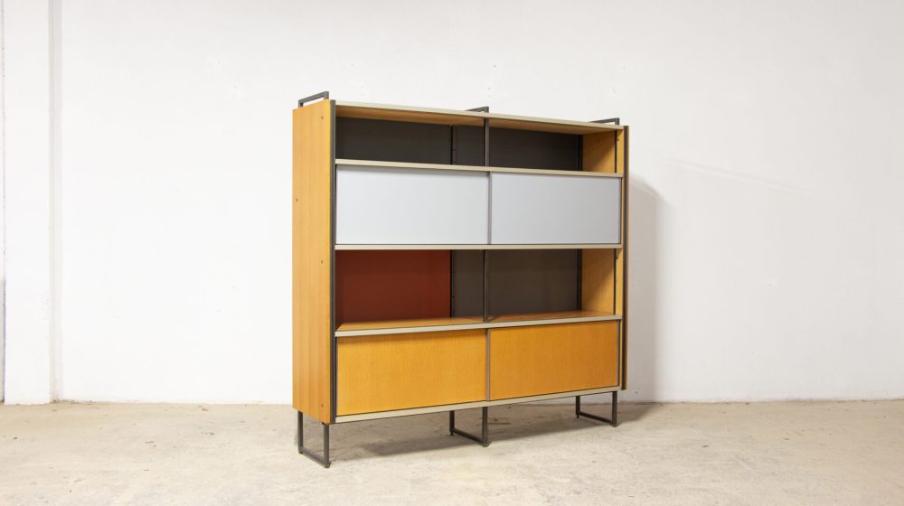vintage-bookcase-midcentury-georges-frydman-efa-teck-ölddesign-lyon-wall-unit-shelving-oak-chêne