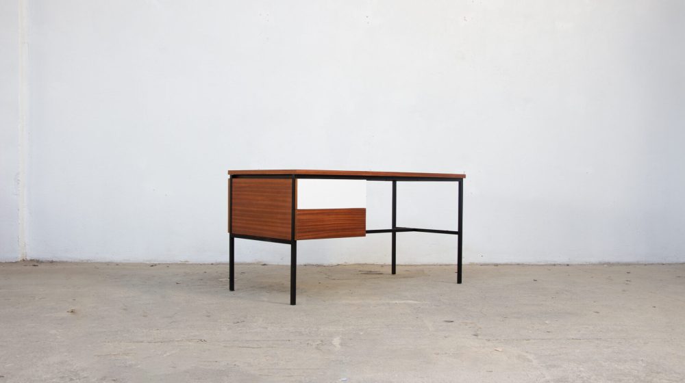 vintage-desk-Pierre-Guariche-ARP-Minivielle-mahogany-Ölddesign-French