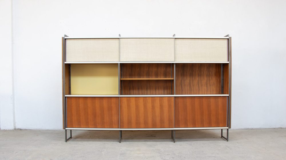 vintage-bookcase-midcentury-georges-frydman-efa-teck-ölddesign-lyon-wall-unit-shelving-walnut-noyer-french-design