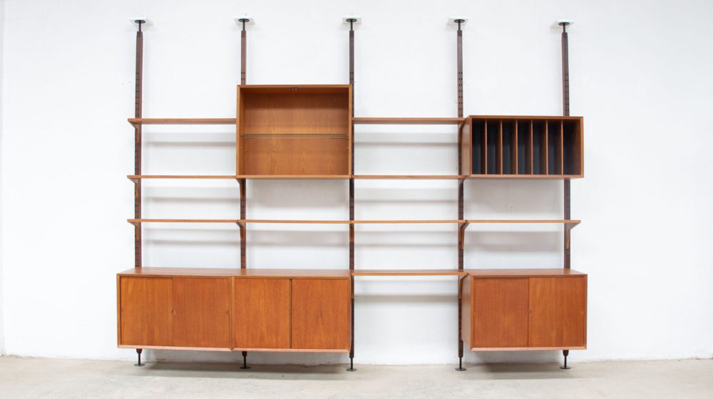 Bookcase-wall-unit-danish-danoise-vintage-poul-cadovius-royal-system-teck-teak-olddesign-cado-claustra-sol-plafond-room-divider-rare-shelving