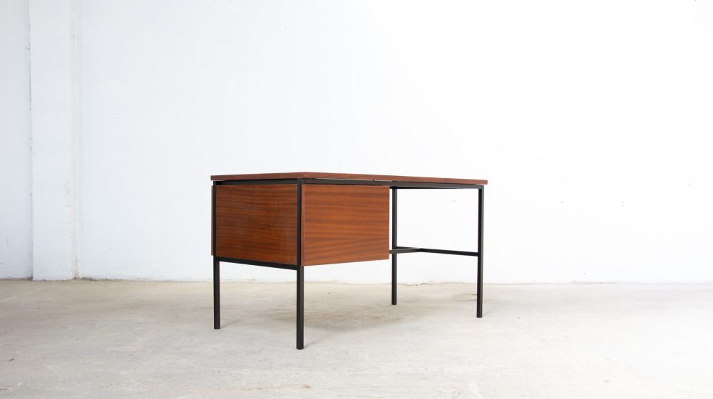 vintage-desk-Pierre-Guariche-ARP-Minivielle-mahogany-Ölddesign-French