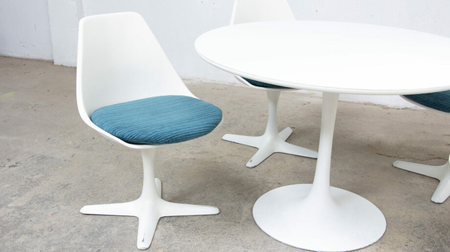 table-chaises-vintage-mid-century-space-age-modern-tulipe-tulip-knoll-arkana-maurice-burke-england-fiber-glass-fibre-verre-ölddesign