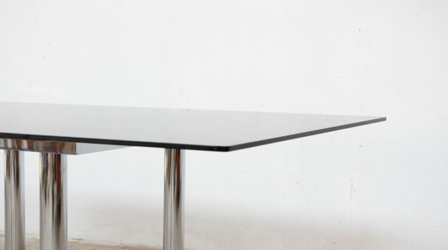 table-knoll-gavina-tobia-scarpa-1970-verre-fume-chrome-vintage-midcentury-ölddesign