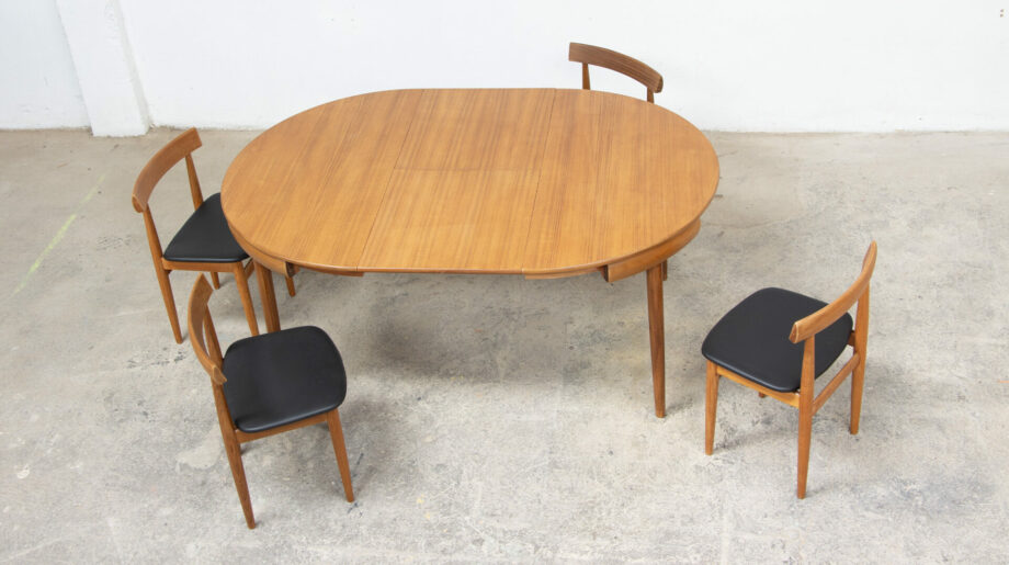 table-scandinave-chaises-vintage-lyon-hans-olsen-roundette-danoise-frem-rojle-teck-danish-modern-scanidnavian-teak-midcentury-dining-olddesign-XX-mobilier-