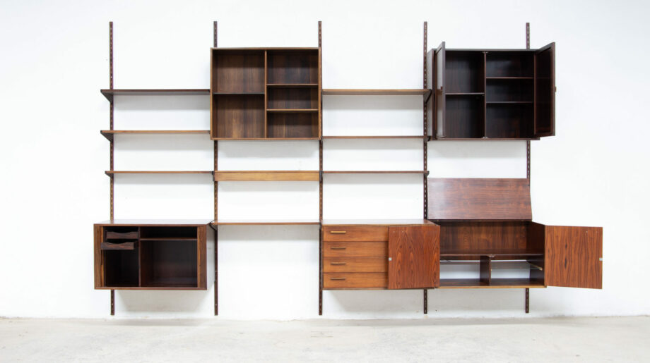 Bibliothèque-scandinave-danoise-vintage-FM-Kai-Kristiansen-danish-modern-wall-unit-ölddesign-midcentury-shelving-bookcase-palissandre-rio-rosewood-palisander-hifi-stereo