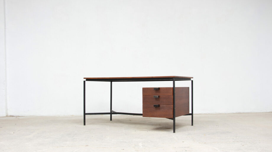 bureau-desk-vintage-pierre-paulin-thonet-mid-century-french-cm-172-olddesign-designer-home-decoration-teak-teck-modernisme