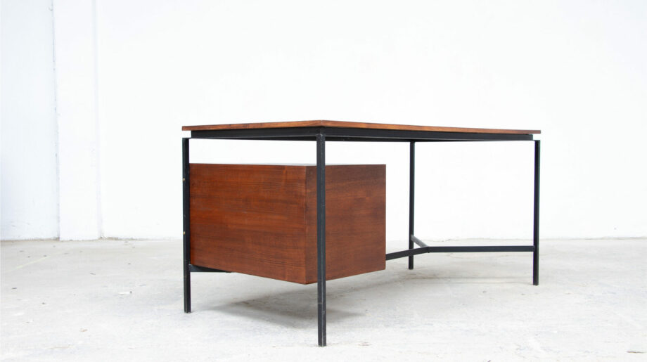 bureau-desk-vintage-pierre-paulin-thonet-mid-century-french-cm-172-olddesign-designer-home-decoration-teak-teck-modernisme