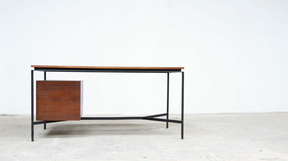 bureau-desk-vintage-pierre-paulin-thonet-mid-century-french-cm-172-olddesign-designer-home-decoration-teak-teck-modernisme