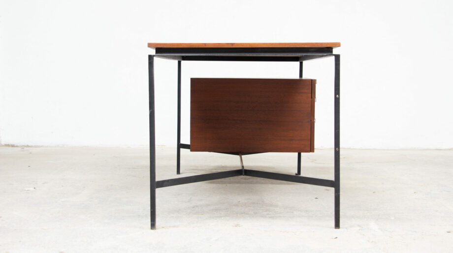 bureau-desk-vintage-pierre-paulin-thonet-mid-century-french-cm-172-olddesign-designer-home-decoration-teak-teck-modernisme