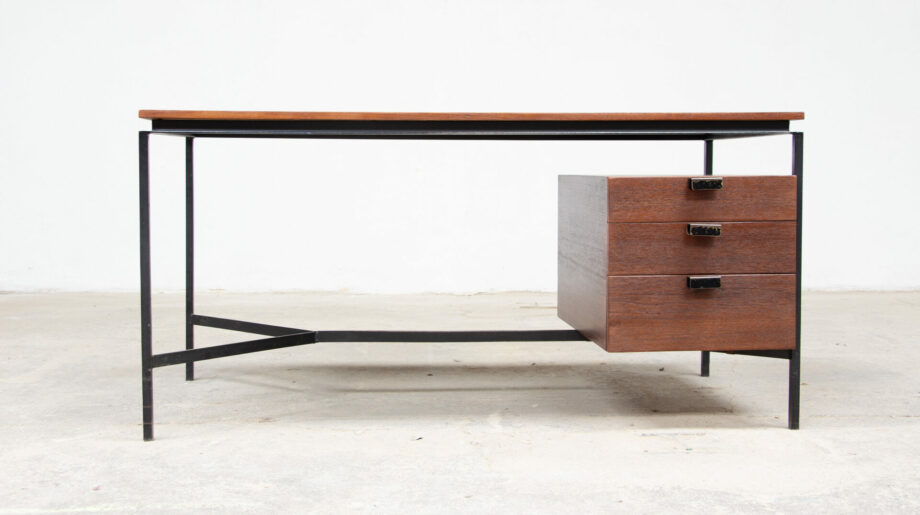 bureau-desk-vintage-pierre-paulin-thonet-mid-century-french-cm-172-olddesign-designer-home-decoration-teak-teck-modernisme