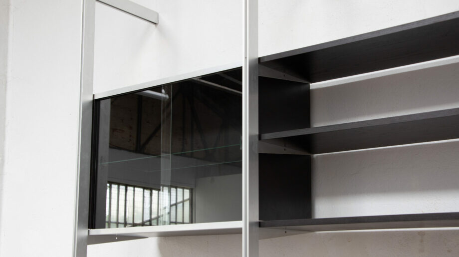 bibliothèque-george-nelson-herman-miller-mobilier-international-eames-vintage-midcentury-wall-unit-suspendue-modulable-années-60-70-bookcase-shelving-ölddesign-noir-black-Comprehensive-storage-system-regal-modular