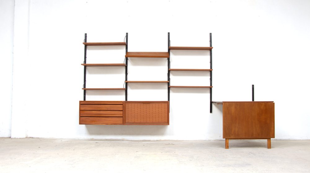 olddesign-bibliothèque-scandinave-vintage-poul-cadovius-Cado-royal-system-teck-danish-wall-unit-danoise-boocase-table-drop-leaf-teak-modern-porte-revues-mid-century