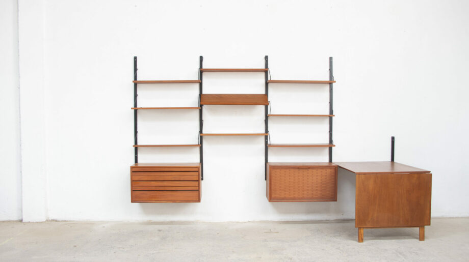 olddesign-bibliothèque-scandinave-vintage-poul-cadovius-Cado-royal-system-teck-danish-wall-unit-danoise-boocase-table-drop-leaf-teak-modern-porte-revues-mid-century