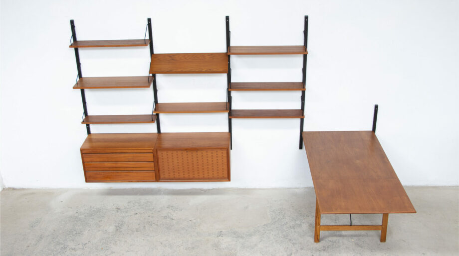 olddesign-bibliothèque-scandinave-vintage-poul-cadovius-Cado-royal-system-teck-danish-wall-unit-danoise-boocase-table-drop-leaf-teak-modern-porte-revues-mid-century