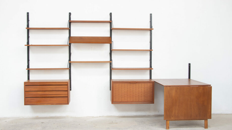 olddesign-bibliothèque-scandinave-vintage-poul-cadovius-Cado-royal-system-teck-danish-wall-unit-danoise-boocase-table-drop-leaf-teak-modern-porte-revues-mid-century