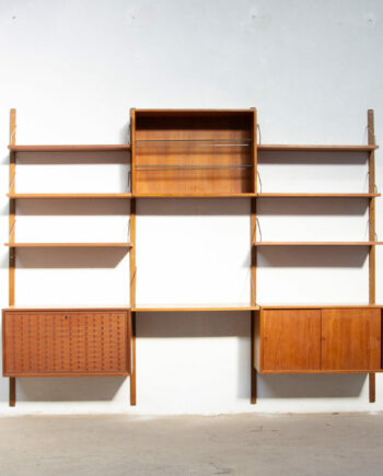olddesign-bibliothèque-scandinave-vintage-poul-cadovius-Cado-royal-system-teck-danish-wall-unit