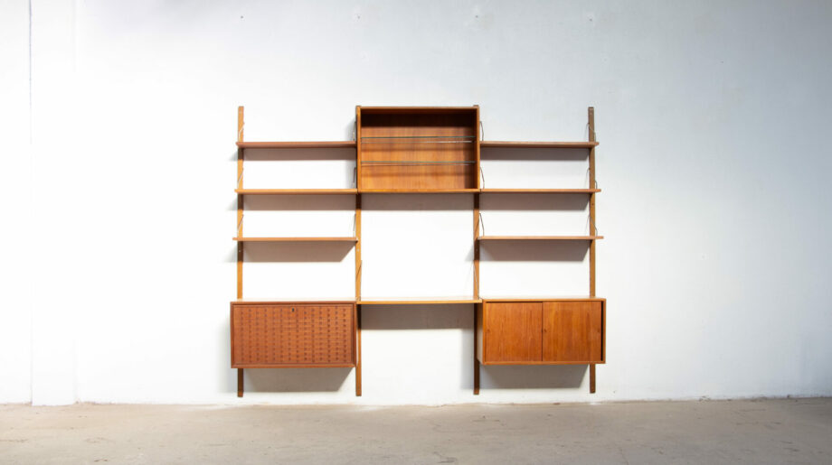 olddesign-bibliothèque-scandinave-vintage-poul-cadovius-Cado-royal-system-teck-danish-wall-unit