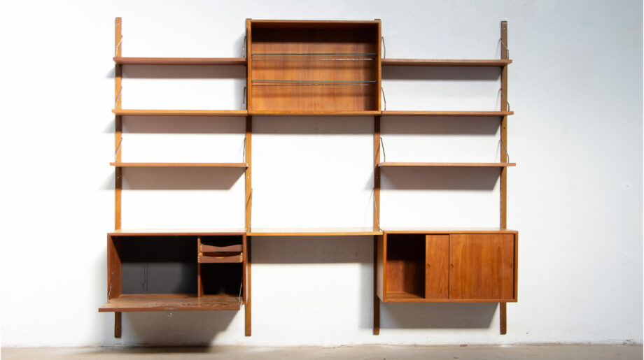 olddesign-bibliothèque-scandinave-vintage-poul-cadovius-Cado-royal-system-teck-danish-wall-unit
