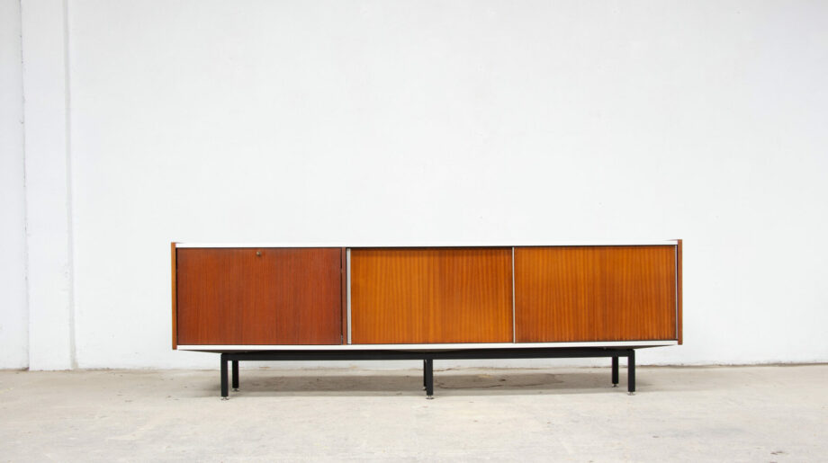enfilade-vintage-sideboard-midcentury-georges-frydman-efa-teck-teak-ölddesign-lyon-france-design-french-minimaliste