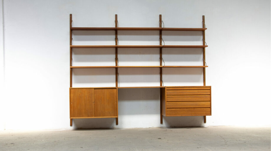 olddesign-bibliothèque-scandinave-vintage-poul-cadovius-Cado-royal-system-teck-danish-wall-unit-shelving-étagères