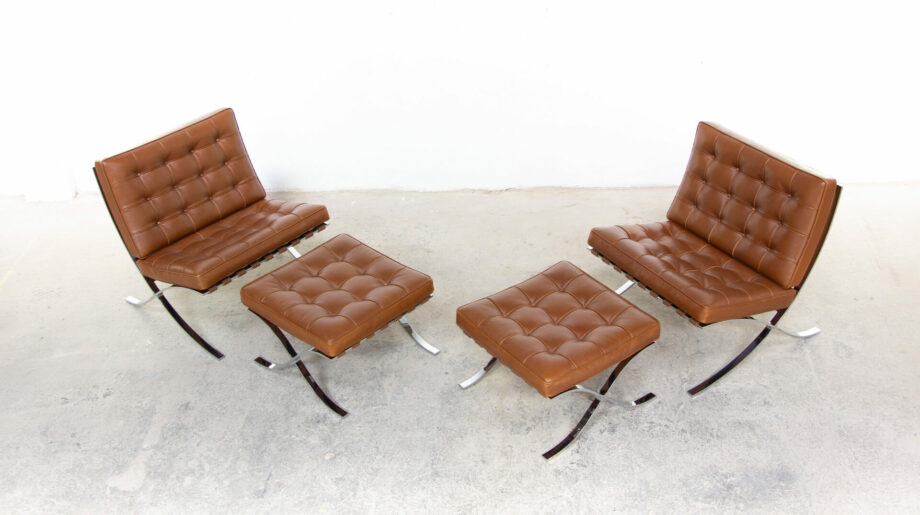 fauteuils-chair-barcelona-knoll-international-ludwig-mies-van-der-rohe-leather-cuir-cognac-brown-ottoman-ölddesign-midcentury-bauhaus-moderniste
