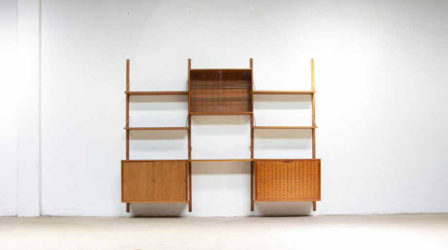 olddesign-bibliothèque-scandinave-vintage-poul-cadovius-Cado-royal-system-teck-danish-wall-unit-shelving-étagères