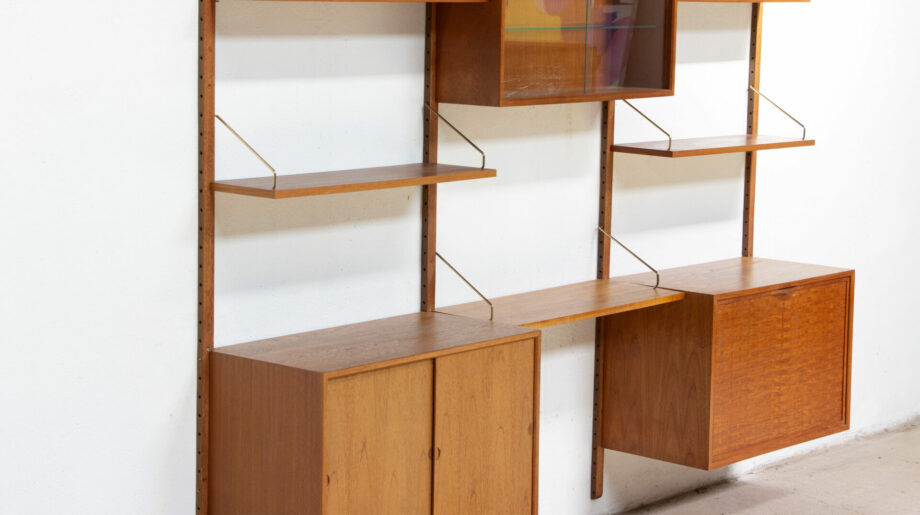 olddesign-bibliothèque-scandinave-vintage-poul-cadovius-Cado-royal-system-teck-danish-wall-unit-shelving-étagères