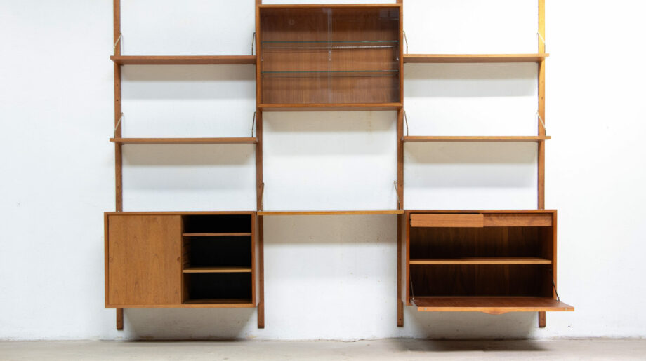 olddesign-bibliothèque-scandinave-vintage-poul-cadovius-Cado-royal-system-teck-danish-wall-unit-shelving-étagères