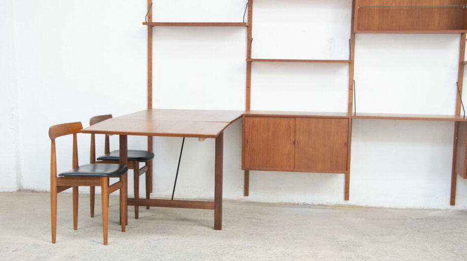 olddesign-bibliothèque-scandinave-vintage-poul-cadovius-Cado-royal-system-teck-danish-wall-unit-danoise-boocase-table-drop-leaf-teak-modern-porte-revues-mid-century-shelving-shelves