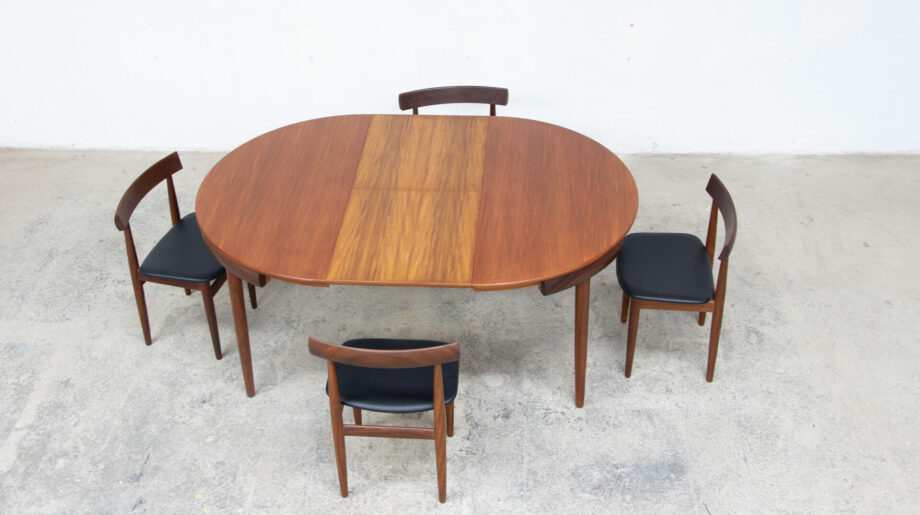 table-scandinave-chaises-vintage-lyon-hans-olsen-roundette-danoise-frem-rojle-teck-danish-modern-scanidnavian-teak-midcentury-dining-olddesign-XX-mobilier-set-chair