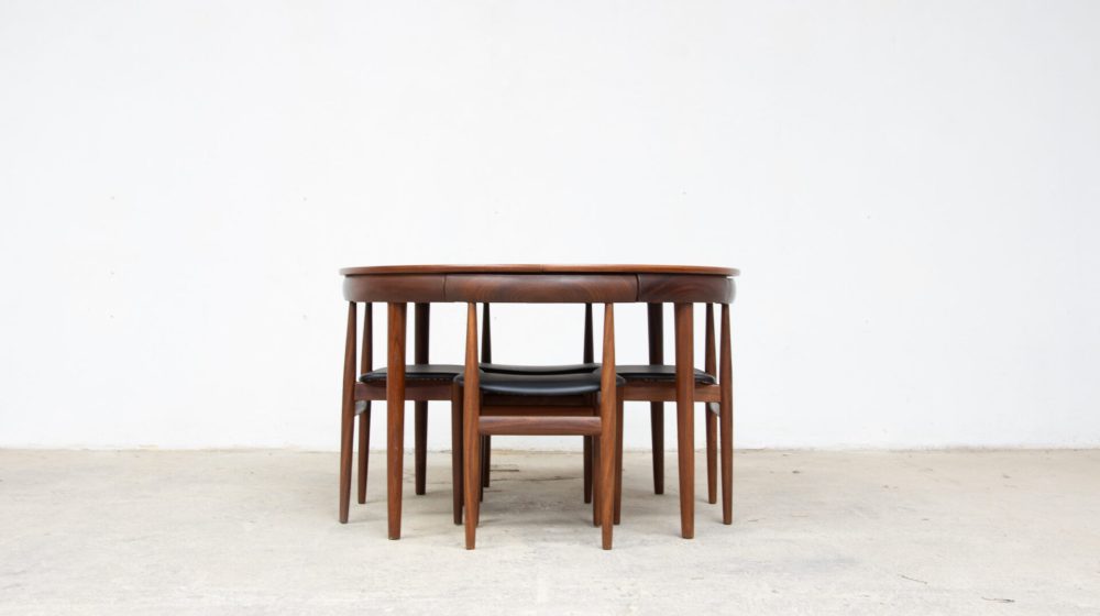table-scandinave-chaises-vintage-lyon-hans-olsen-roundette-danoise-frem-rojle-teck-danish-modern-scanidnavian-teak-midcentury-dining-olddesign-XX-mobilier-set-chair