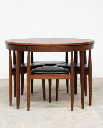 table-scandinave-chaises-vintage-lyon-hans-olsen-roundette-danoise-frem-rojle-teck-danish-modern-scanidnavian-teak-midcentury-dining-olddesign-XX-mobilier-set-tripode-tripod