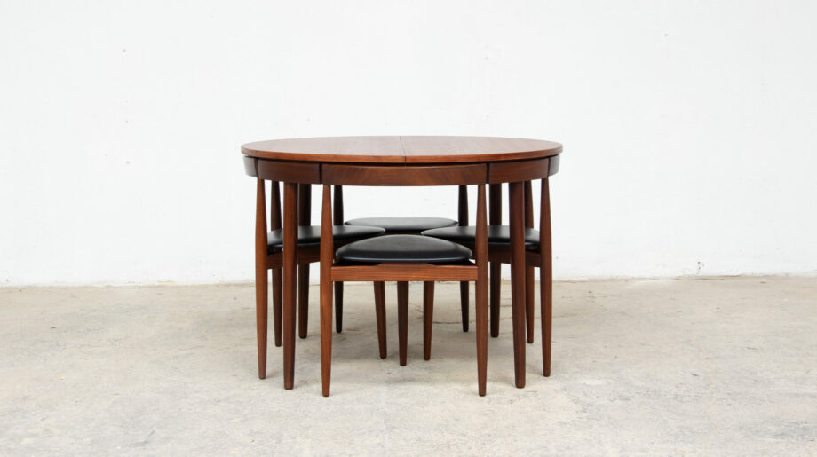 table-scandinave-chaises-vintage-lyon-hans-olsen-roundette-danoise-frem-rojle-teck-danish-modern-scanidnavian-teak-midcentury-dining-olddesign-XX-mobilier-set-tripode-tripod