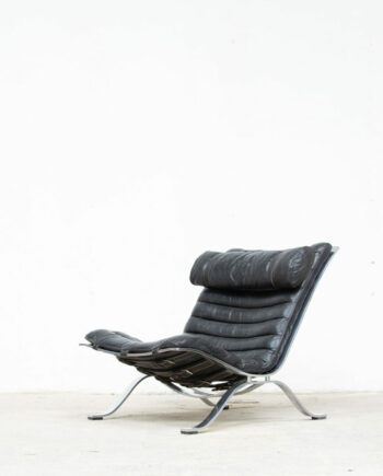 lounge-chair-arne-norell-ari-fauteuil-armchair-cuir-noir-leather-black-suedois-sweden-danish-modern-mid-century-old-design-1960-ölddesign