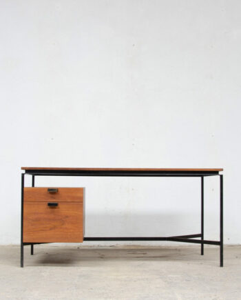 bureau-desk-vintage-pierre-paulin-thonet-mid-century-french-cm-172-olddesign-designer-home-decoration-teak-teck-modernisme