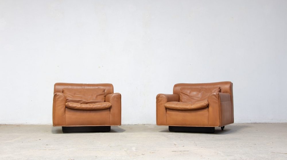 fauteuil-chair-sofa-vintage-mid-century-post-modern-1981-Heli-otto-zapf-knoll-international-cuir-cognac-leather-brown-club