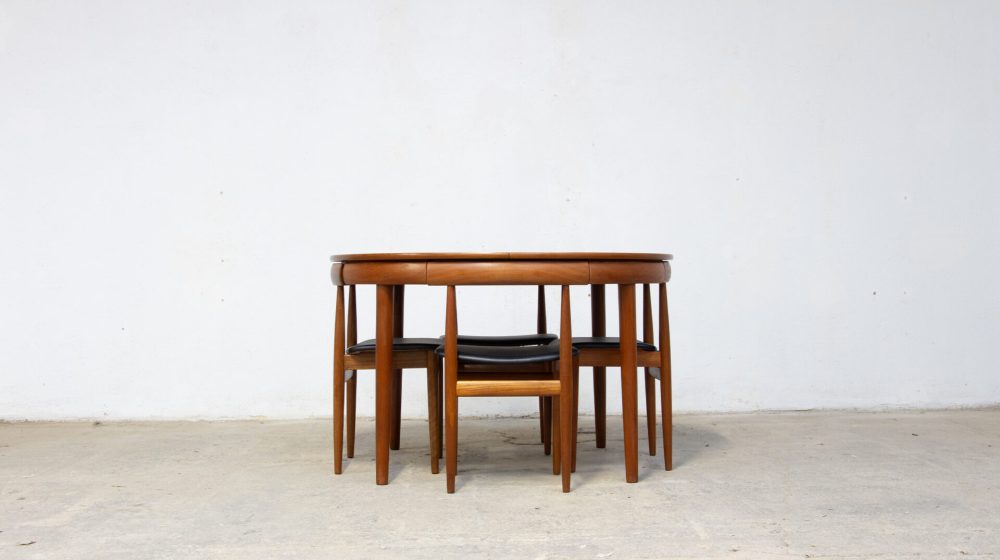 table-scandinave-chaises-vintage-lyon-hans-olsen-roundette-danoise-frem-rojle-teck-danish-modern-scanidnavian-teak-midcentury-dining-olddesign-XX-mobilier-set-chair