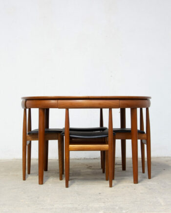 table-scandinave-chaises-vintage-lyon-hans-olsen-roundette-danoise-frem-rojle-teck-danish-modern-scanidnavian-teak-midcentury-dining-olddesign-XX-mobilier-set-chair